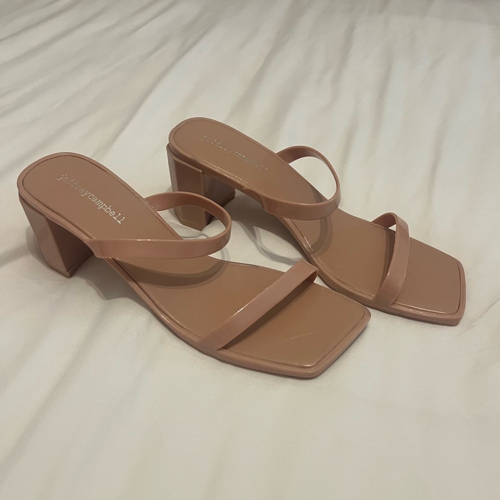 *Never Worn* Jeffrey Campbell Nude Strappy Heels